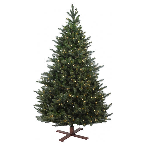 Albero di Natale Kentucky Deluxe con luci 243 cm PE PVC 1050 led bianco caldo 1