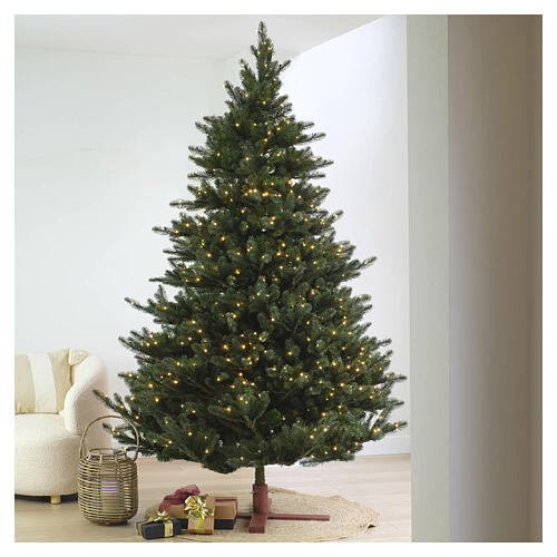 Albero di Natale Kentucky Deluxe con luci 243 cm PE PVC 1050 led bianco caldo 2