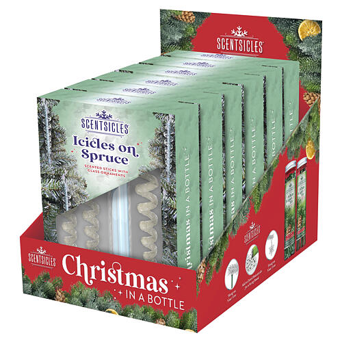 Profumatore natalizio Scentsicles Ghiaccioli sull'abete 6 pezzi con decorazioni in vetro 1