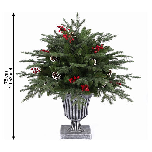 Albero di Natale Pinetto con pigne e bacche 75 cm PE PVC 3