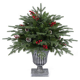 Pine Christmas tree with pine cones and berries 75 cm PE PVC