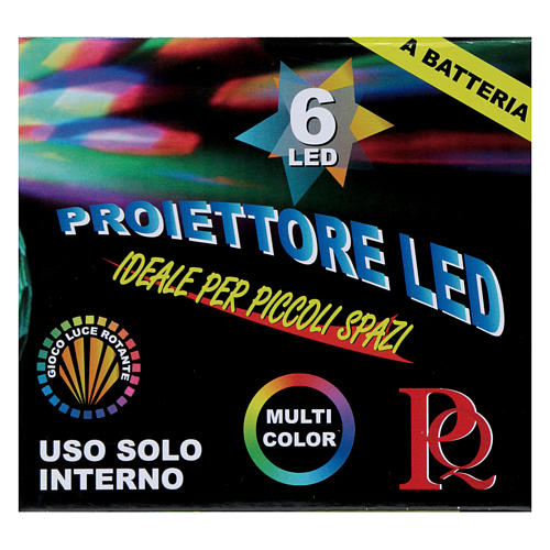 Projecteur 6 led multicolore demi-sphère pivotante sur piles 3