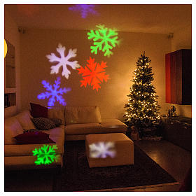Projecteur laser Noël: Projecteur led flocon de neige pivotant intérieur extérieur