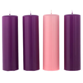 Kit of shiny Advent candles 20x6 cm