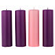 Advent candles 8x2 inc, 3 purple 1 rose s1