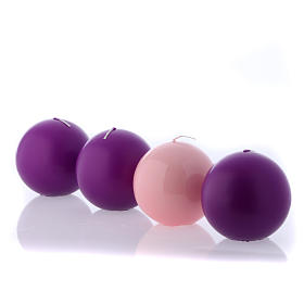Avvento: Candele per l'Avvento 4 sfere lucide 10 cm Avvento: Candele per l'Avvento 4 sfere lucide 10 cm