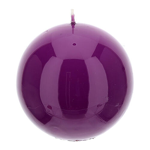Kit of Advent candles 4 shiny spheres 10 cm 2