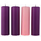 Kit of Advent candles 4 opaque candles 20x6 cm s1