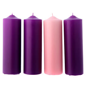 Advent: Set 4 Kerzen für Advent 8x15cm matt