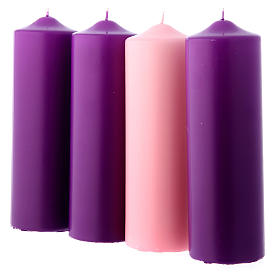 Advent: Set 4 Kerzen für Advent 8x15cm matt