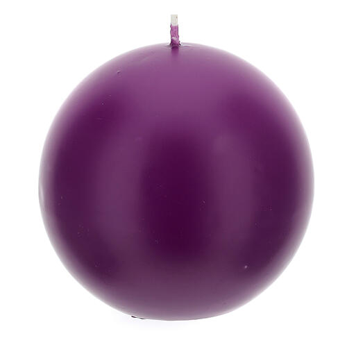 Velas de Adviento esféricas opaca violeta 4 unidades 10 cm 3