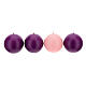 Velas de Adviento esféricas opaca violeta 4 unidades 10 cm s1
