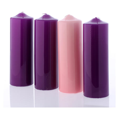 Advent wreath and candles kit shiny wax 8x24 cm 3