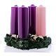 Advent wreath and candles kit shiny wax 8x24 cm s1