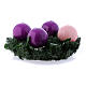 Advent wreath and spherical shiny candles 10 cm s1