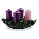 Liturgical Advent kit: wreath and shiny candles 8x15 cm s1
