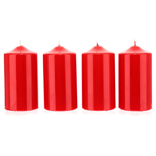 Adventsset Kranz und roten Kerzen 8x15cm 6