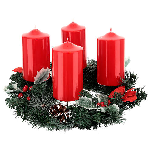 Advent wreath complete set shiny candle 15x8 cm 1