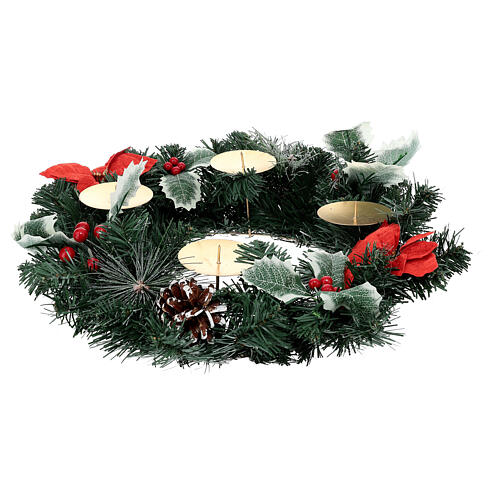 Advent wreath complete set shiny candle 15x8 cm 2