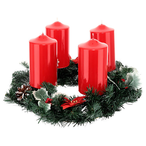 Advent wreath complete set shiny candle 15x8 cm 3