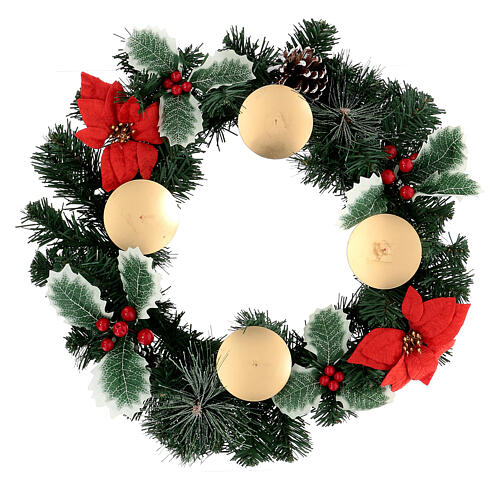 Advent wreath complete set shiny candle 15x8 cm 5