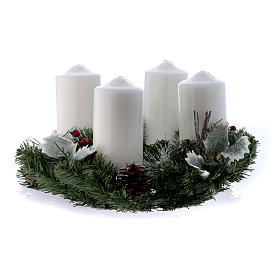 Adviento: Set Corona Adviento y velas lúcidas 15x8 cm Adviento: Set Corona Adviento y velas lúcidas 15x8 cm