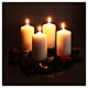 Set Couronne Avent et bougies brillantes 15x8 cm s2
