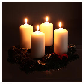 Advent set with wreath and shiny candles 15x8 cm