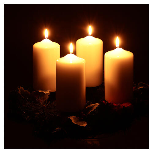 Advent set with wreath and shiny candles 15x8 cm 6