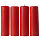 Kit 4 candele dell'Avvento 20x6 opache rosse s1