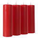 Kit 4 candele dell'Avvento 20x6 opache rosse s2