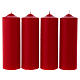 Red candles for Advent, 4 pcs 24x8 cm s1