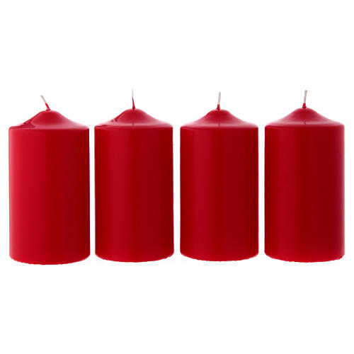 Red candles for Advent, 4 pcs 15x8 cm 1