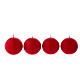 Velas esferas rojas 4 piezas para el Adviento diámetro 10 cm s1