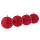 Velas esferas rojas 4 piezas para el Adviento diámetro 10 cm s2