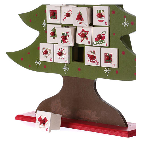 Advent calendar in wood, Christmas tree shaped 3