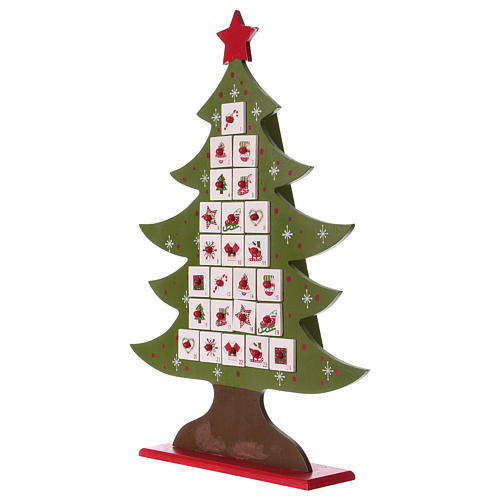 Calendario de Adviento Madera Forma Árvore de Navidad 4