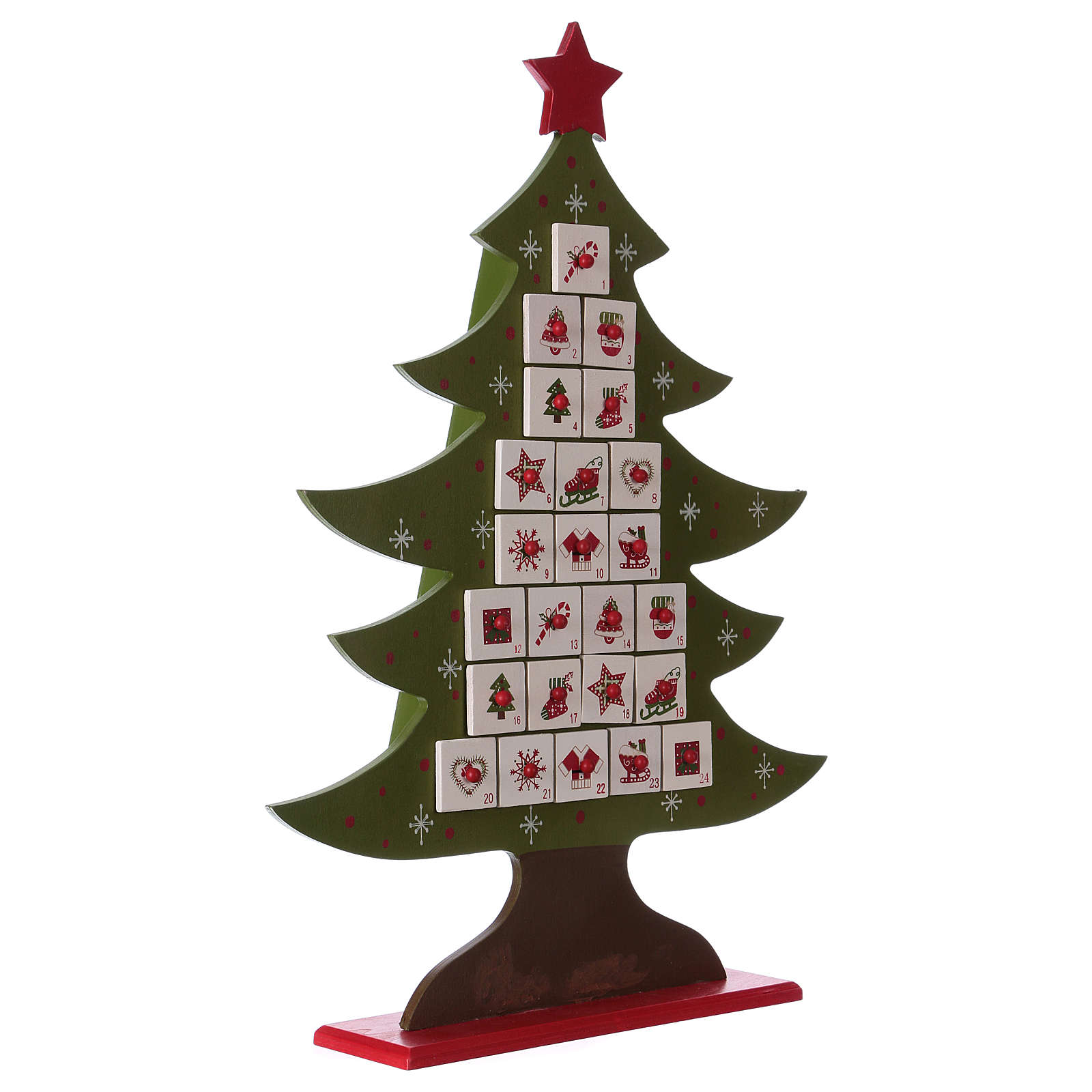 Calendario Avvento Albero Di Natale Calendario dell'Avvento in legno a forma di albero di Natale | vendita
