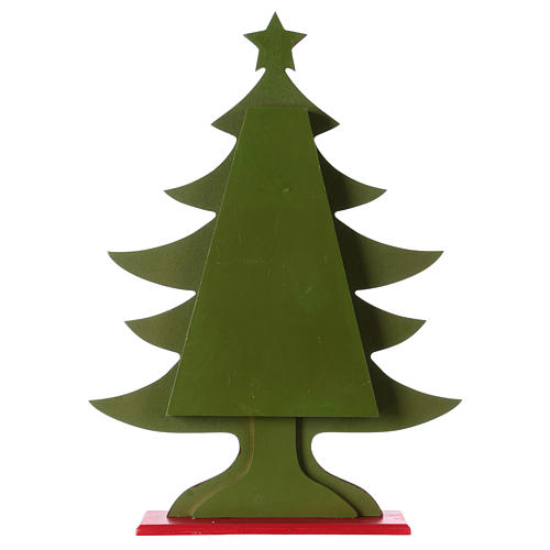 Calendário do Advento em madeira em forma de árvore de Natal 6