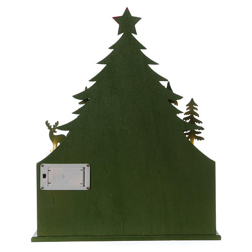 Adventskalender Holz 40cm Weihnachtsbaum mit Led 6
