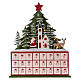 Advent calendar in wood 40 cm with church and LED lights s1
