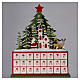 Advent calendar in wood 40 cm with church and LED lights s2
