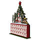 Advent calendar in wood 40 cm with church and LED lights s3