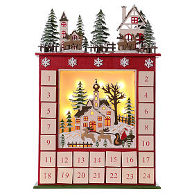 Avvento: Calendario dell’Avvento 45 cm in legno paesaggio e led Avvento: Calendario dell’Avvento 45 cm in legno paesaggio e led