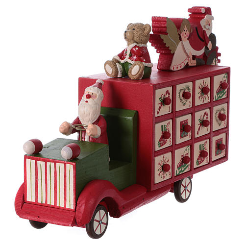 Calendario de Adviento 31 cm de madera camioneta 2
