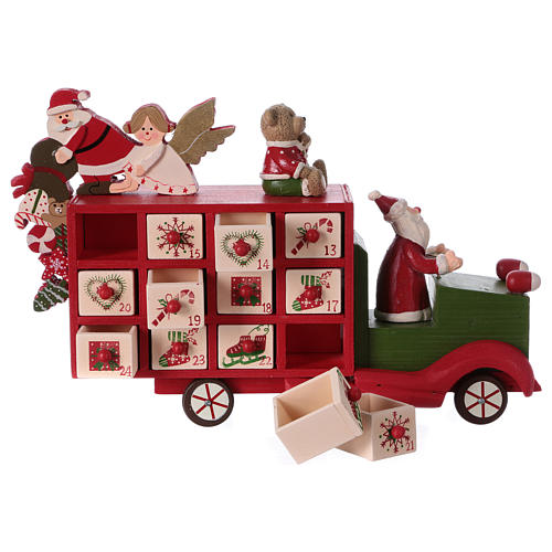Calendario de Adviento 31 cm de madera camioneta 4