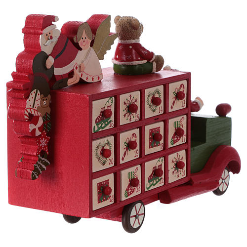 Calendario de Adviento 31 cm de madera camioneta 5