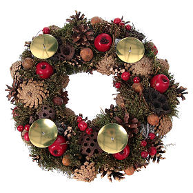 Avvento: Kit completo Corona dell'Avvento frutti e candele