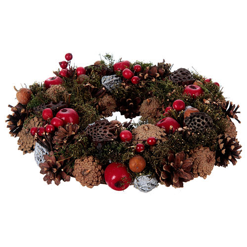 Advent wreath with apples and berries diam. 34 cm 1