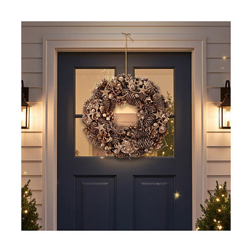 Adventskranz Zapfen vergoldeten Finish 34cm 2